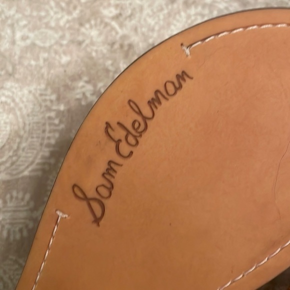 Brand New Sam Edelman Gunner Beaded Slide Sandals in Peach Pearl Wide Strap - Picture 12 of 15